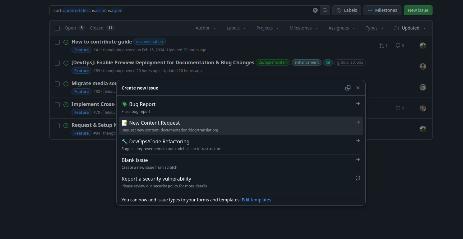 GitHub Issue